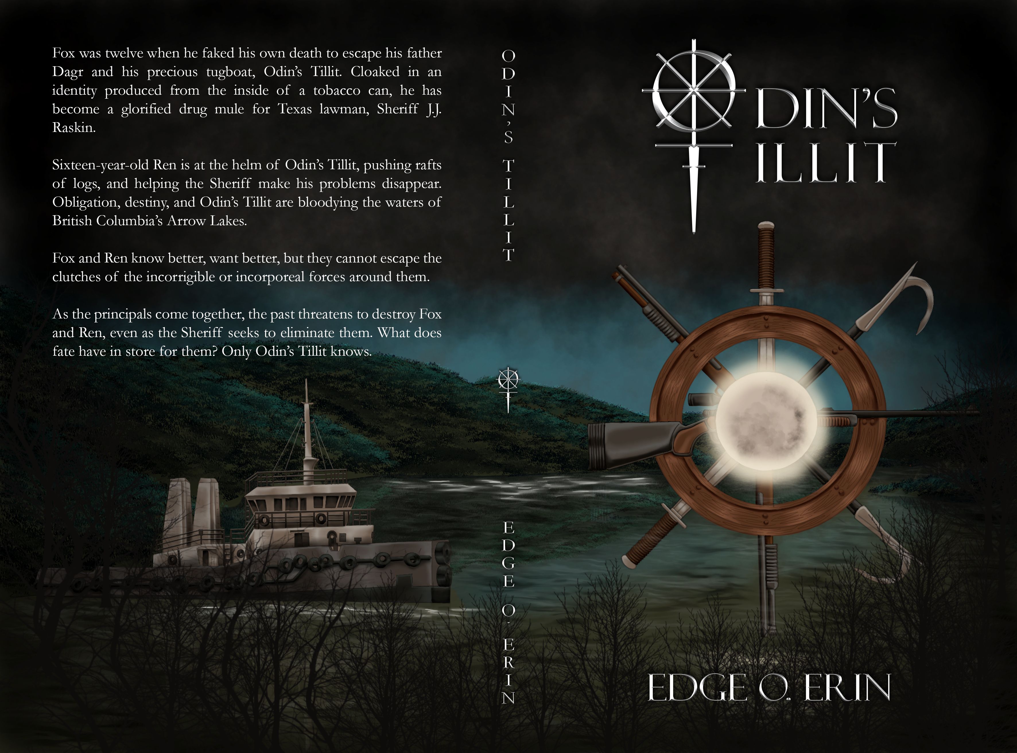Hardcover for the book, Odin's Tillit, which is like Breaking Bad meets The Dark Tower